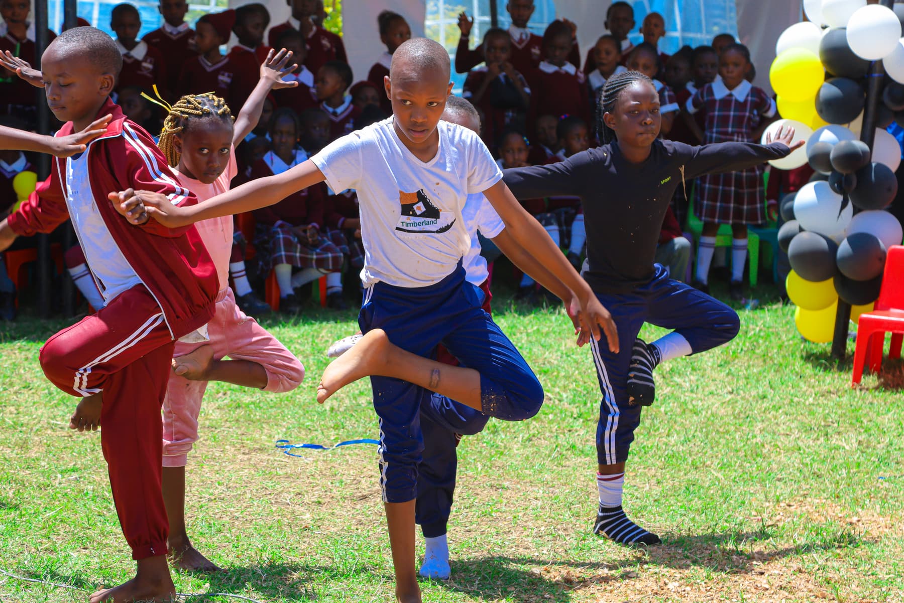 Grace Schools learners taking part in an athletics showcase