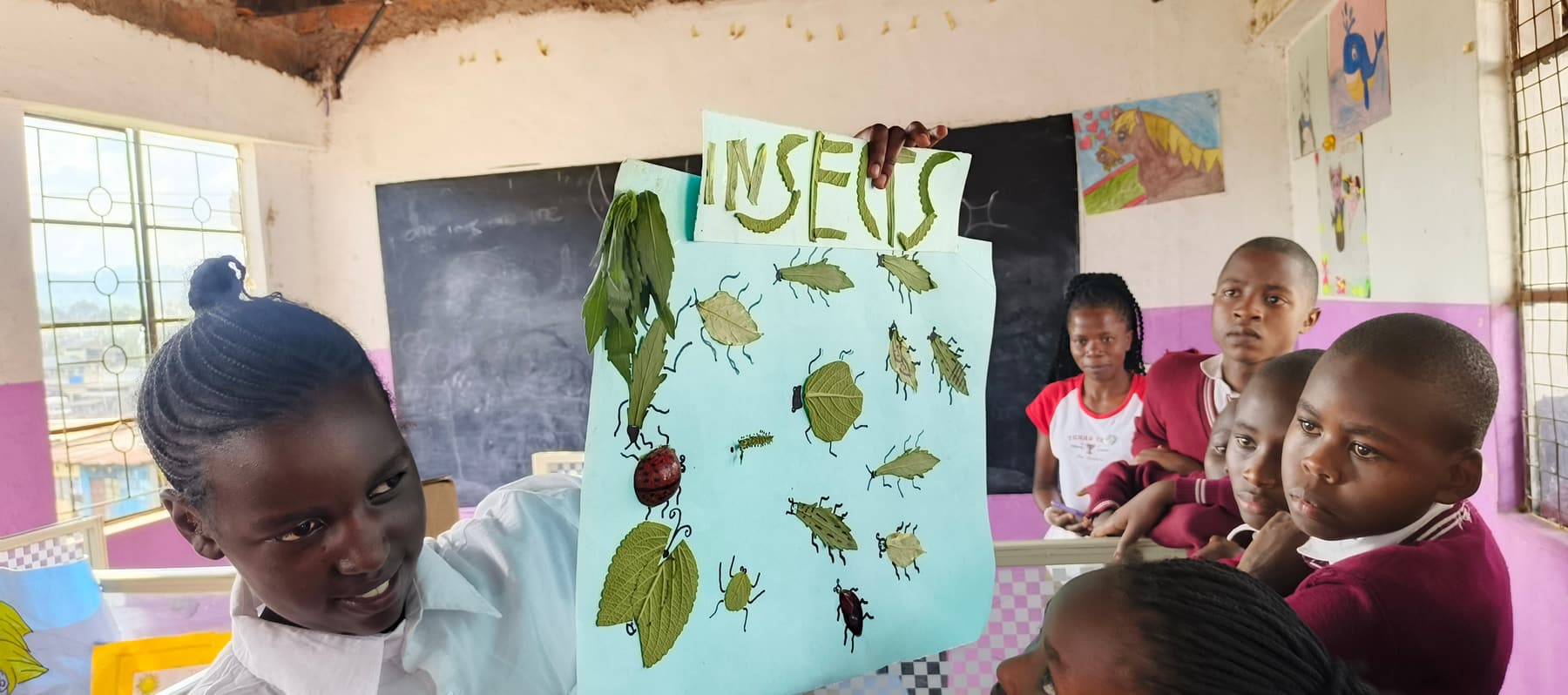 Upper Primary learners presenting project work to their class